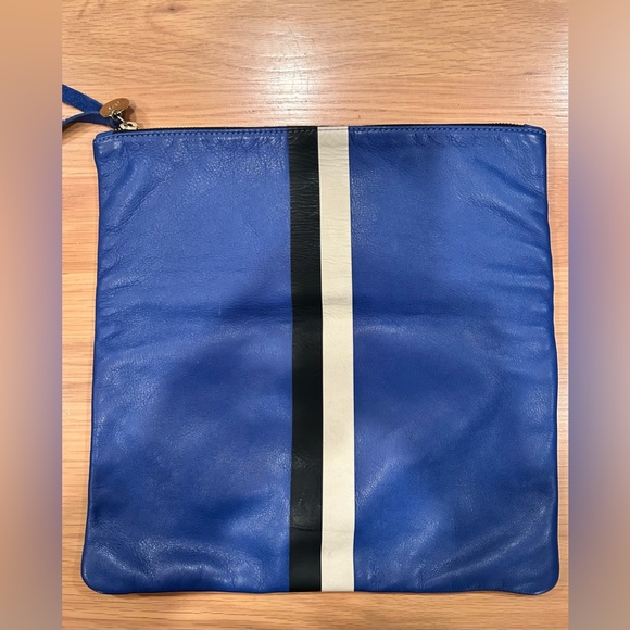 😍 Clare V Fold Over Blue Leather Clutch Bag - Picture 4 of 6